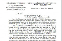 Bộ GDĐT chỉ đạo thực hiện chương trình giáo dục và phòng chống dịch COVID-19
