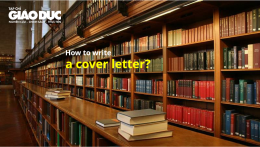 Hướng dẫn viết Cover Letter khi gửi bản thảo bài báo cho tạp chí