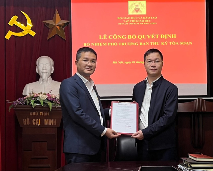 Tạp chí Giáo dục: Trao quyết định bổ nhiệm Phó trưởng ban Thư kí tòa soạn