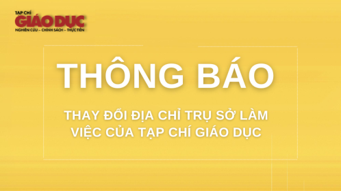 Thông báo| Về việc thay đổi địa chỉ trụ sở làm việc của Tạp chí Giáo dục - Bộ Giáo dục và Đào tạo