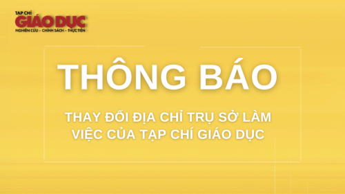 Thông báo| Về việc thay đổi địa chỉ trụ sở làm việc của Tạp chí Giáo dục - Bộ Giáo dục và Đào tạo