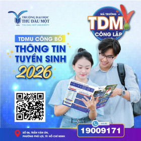 Trường Đại học Thủ Dầu Một thông báo tuyển sinh đại học chính quy năm 2026